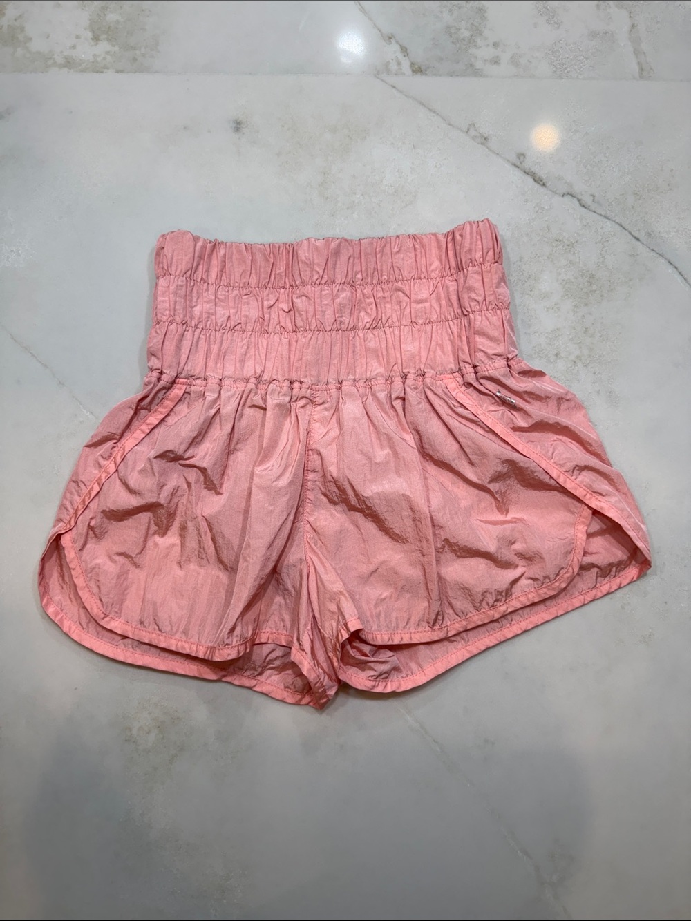 Free People Movement Shorts XS Pink Smocked Waist Athletic Running Flowy